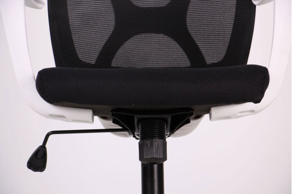 Крісло АМФ Nickel White сидіння Сідней 07/спинка Сітка SL-00 Чорна-7