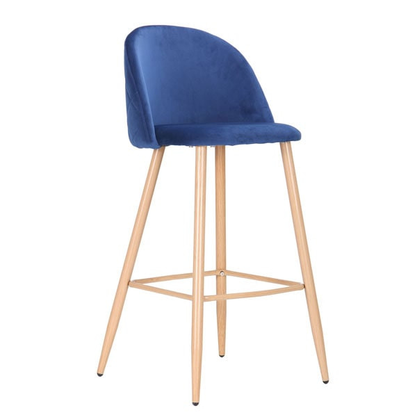 Барний стілець AMF Bellini бук-blue velvet-1
