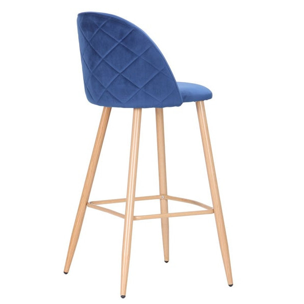 Барний стілець AMF Bellini бук-blue velvet-4