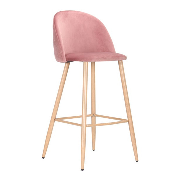 Барний стілець AMF Bellini Бук Pink Velvet-1