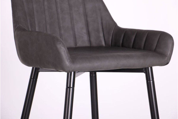 Барний стілець AMF Rogers Чорний-нубук Базальт-10