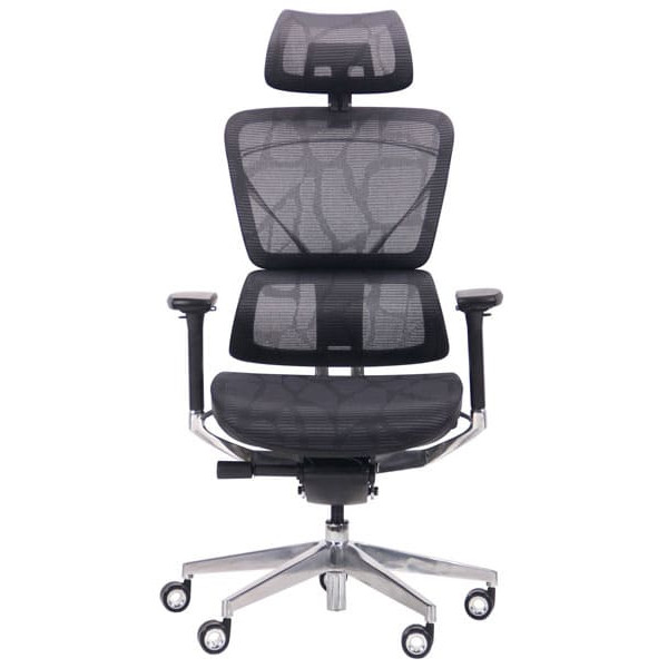 Крісло АМФ Crystal Alum Black Mesh-1