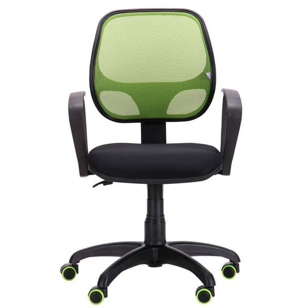 Крісло АМФ Біт Color/АМФ-7 сидіння Сітка Чорна/спинка Сітка Салатова-1