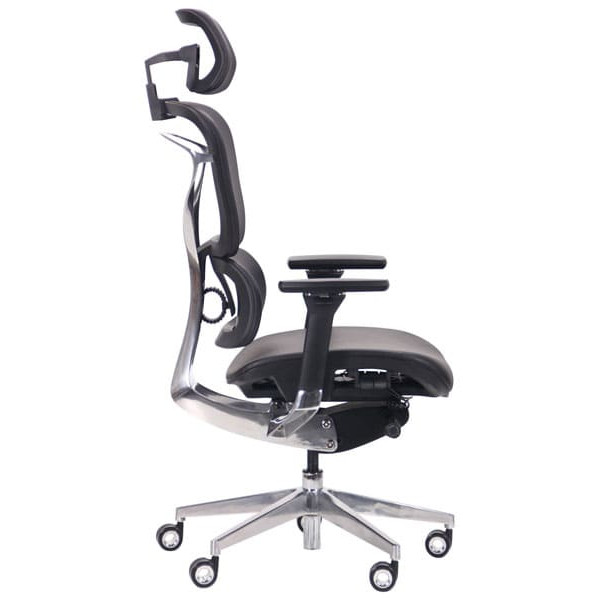 Крісло АМФ Crystal PRO Alum Black leather-1