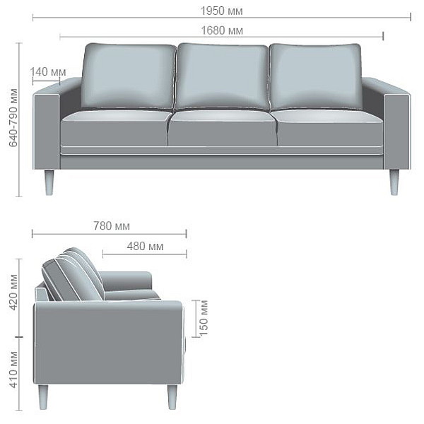 Диван 3-х местный AMF Monet Багама 35 Диван 3-х местный AMF Monet Багама 35-14