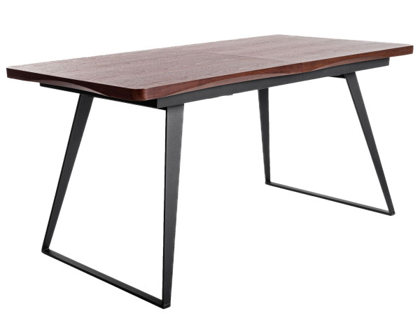 Розкладний обідній стіл AMF Rochester Чорний-шпон горіх-0