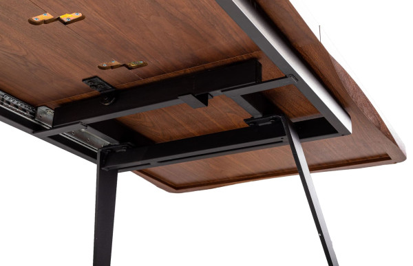 Розкладний обідній стіл AMF Rochester Чорний-шпон горіх-5