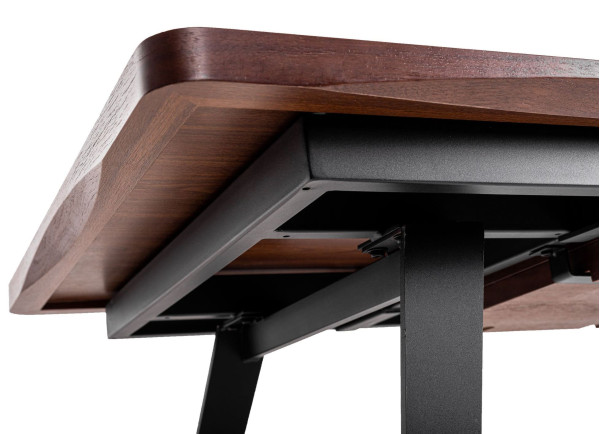Розкладний обідній стіл AMF Rochester Чорний-шпон горіх-6