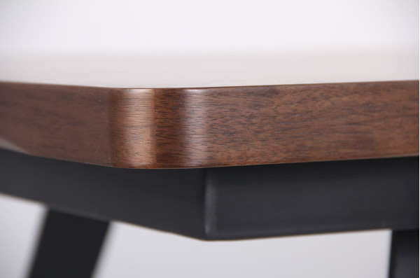 Розкладний обідній стіл AMF Rochester Чорний-шпон горіх-7