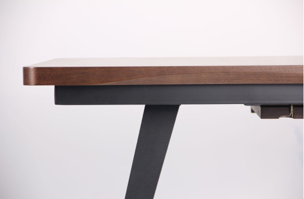 Розкладний обідній стіл AMF Rochester Чорний-шпон горіх-8