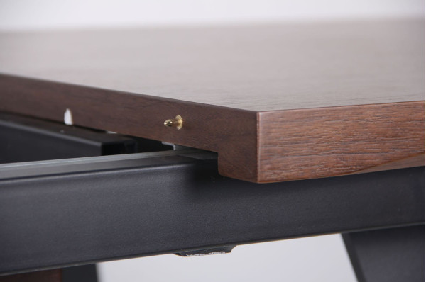 Розкладний обідній стіл AMF Rochester Чорний-шпон горіх-9