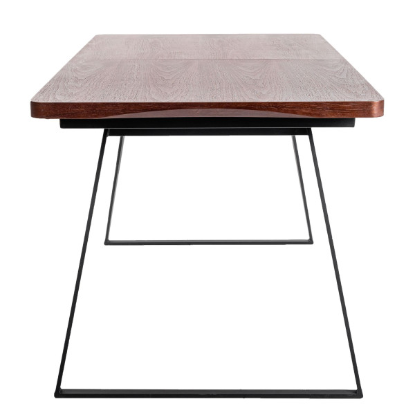 Розкладний обідній стіл AMF Rochester Чорний-шпон горіх-2