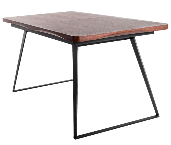 Розкладний обідній стіл AMF Rochester Чорний-шпон горіх-3