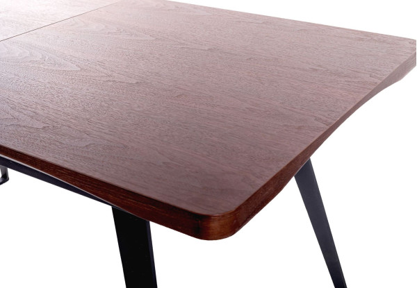 Розкладний обідній стіл AMF Rochester Чорний-шпон горіх-13