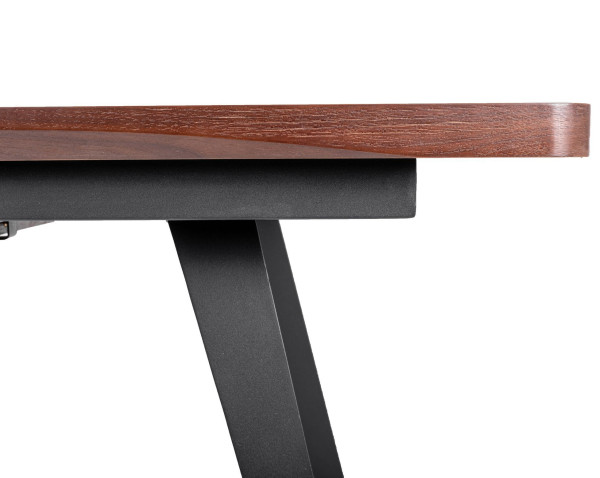 Розкладний обідній стіл AMF Rochester Чорний-шпон горіх-15