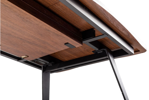 Розкладний обідній стіл AMF Rochester Чорний-шпон горіх-14