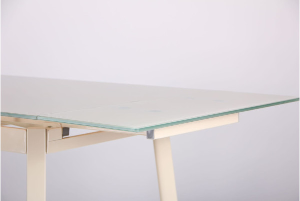Раскладной обеденный стол AMF Виктория База-Стекло сливочный-8
