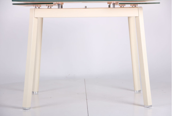 Раскладной обеденный стол AMF Виктория База-Стекло сливочный-10