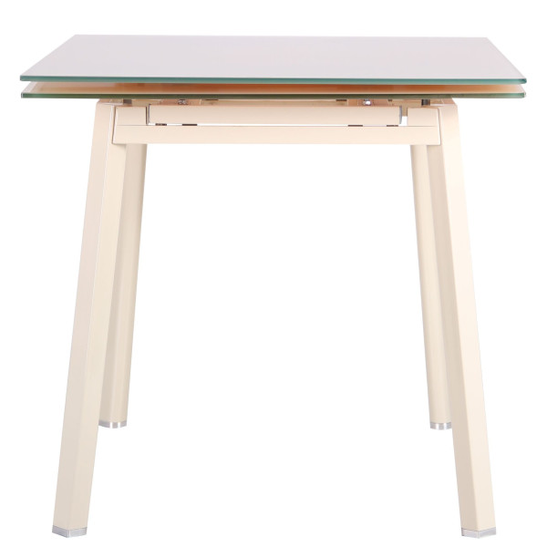 Раскладной обеденный стол AMF Виктория База-Стекло сливочный-2