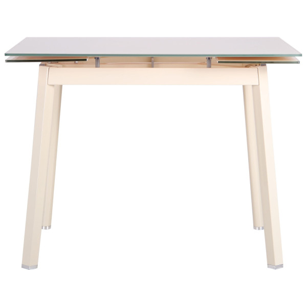 Раскладной обеденный стол AMF Виктория База-Стекло сливочный-3