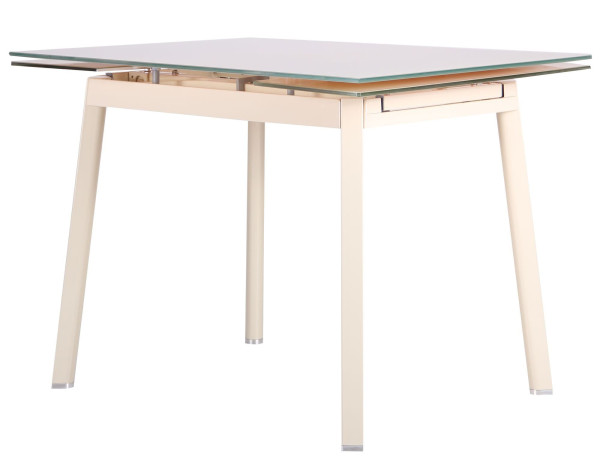 Раскладной обеденный стол AMF Виктория База-Стекло сливочный-4