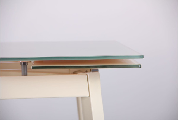 Раскладной обеденный стол AMF Виктория База-Стекло сливочный-14