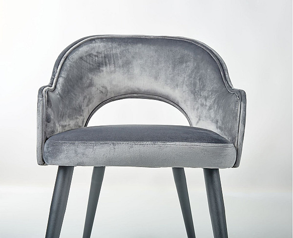 Стул-кресло AMF Aranguiz Черный-серый велюр-3