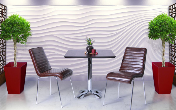 Стілець AMF Рандеву хром Мадрас дарк браун-1