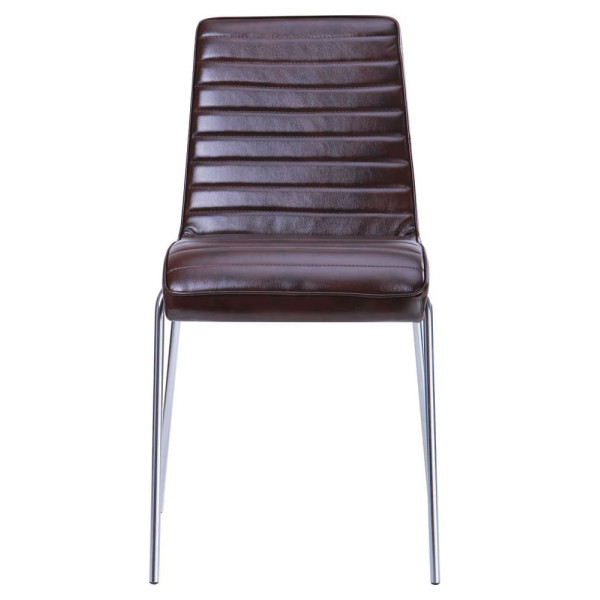 Стілець AMF Рандеву хром Мадрас дарк браун-2