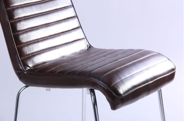 Стілець AMF Рандеву хром Мадрас дарк браун-6