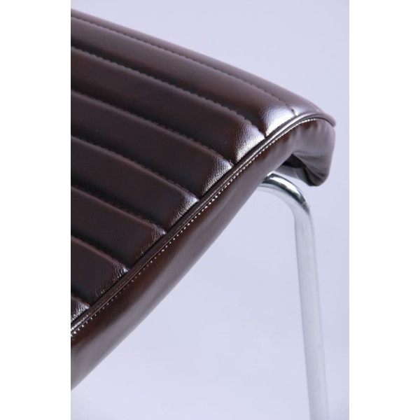 Стілець AMF Рандеву хром Мадрас дарк браун-7