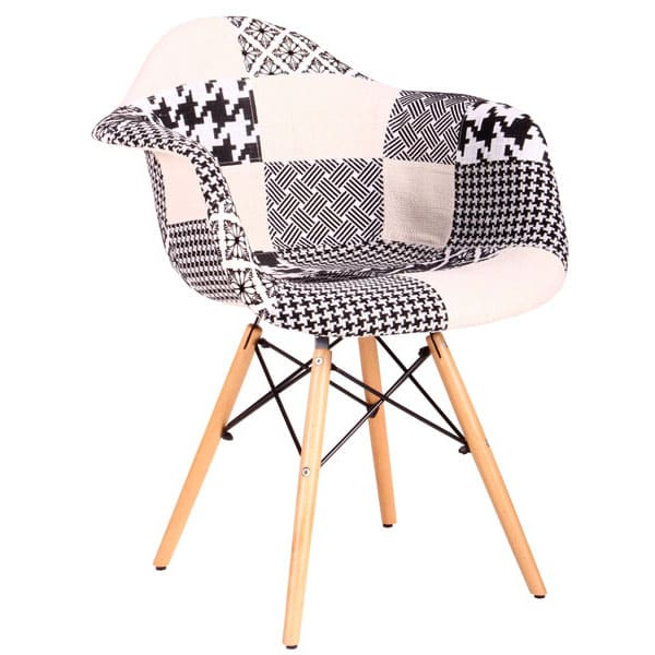 Крісло AMF Salex FB Wood Patchwork Чорно-білий-0