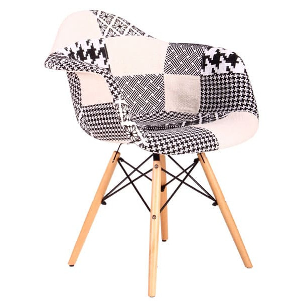 Крісло AMF Salex FB Wood Patchwork Чорно-білий-1