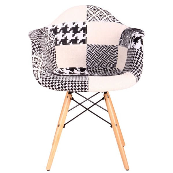 Крісло AMF Salex FB Wood Patchwork Чорно-білий-2