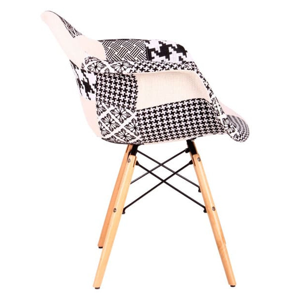 Крісло AMF Salex FB Wood Patchwork Чорно-білий-3