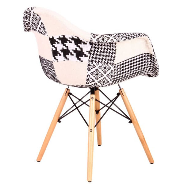 Крісло AMF Salex FB Wood Patchwork Чорно-білий-4