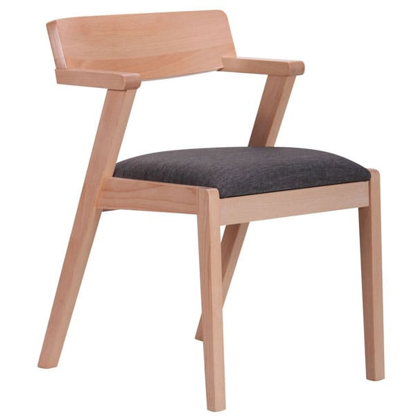 Стул AMF Рокфор Бук Беленый Антрацит-1