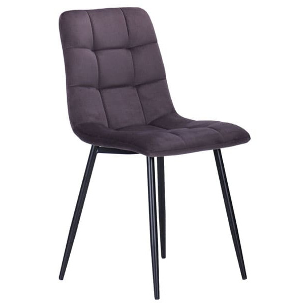 Стул AMF Kansas Черный-Velvet gray-1