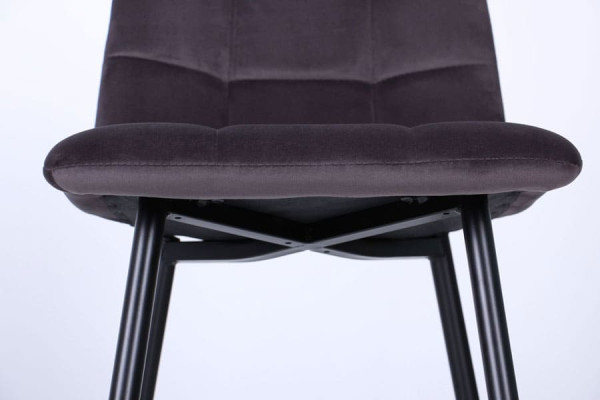 Стул AMF Kansas Черный-Velvet gray-10