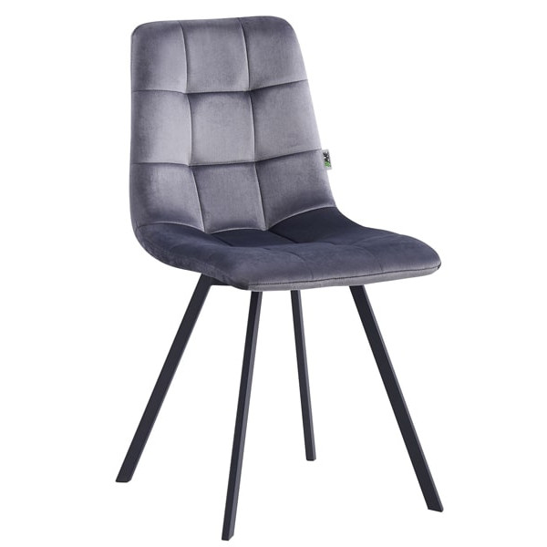 Стілець AMF Harlem Чорний-сірий велюр Стілець AMF Harlem Чорний-сірий велюр-0