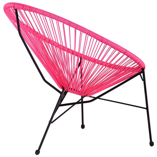 Стул AMF Acapulco Черный-ротанг розовый-1