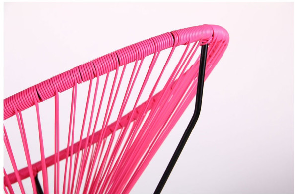 Стул AMF Acapulco Черный-ротанг розовый-5