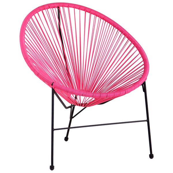 Стул AMF Acapulco Черный-ротанг розовый-2