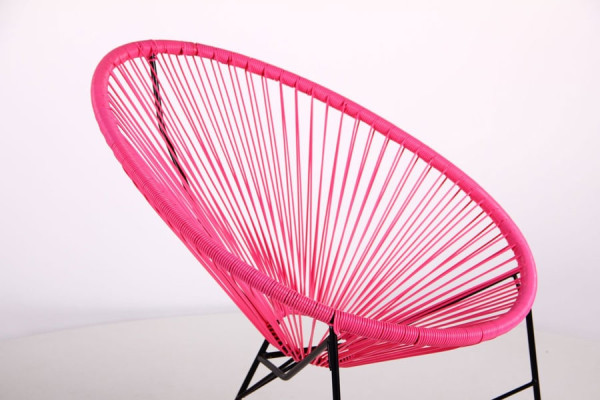 Стул AMF Acapulco Черный-ротанг розовый-8