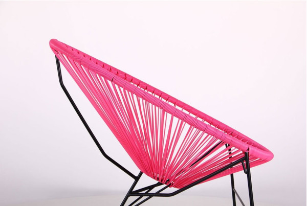 Стул AMF Acapulco Черный-ротанг розовый-9