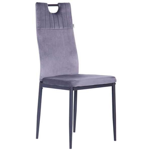 Стілець AMF Alabama Чорний-велюр сірий Стілець AMF Alabama Чорний-велюр сірий-1