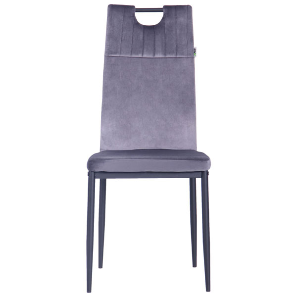 Стілець AMF Alabama Чорний-велюр сірий Стілець AMF Alabama Чорний-велюр сірий-2