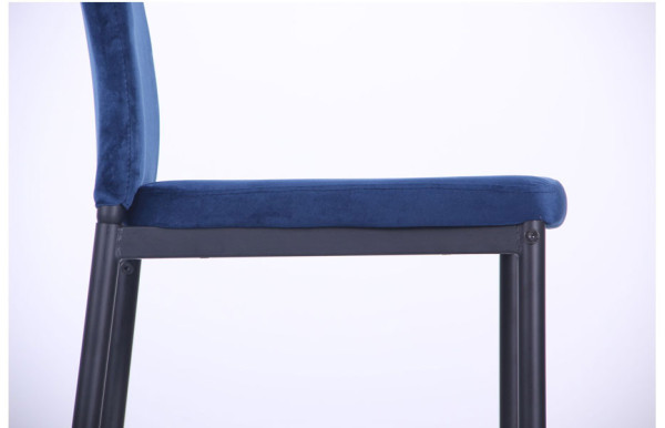 Стул AMF Alabama Черный-велюр темно-синий-5