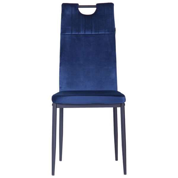 Стул AMF Alabama Черный-велюр темно-синий-2