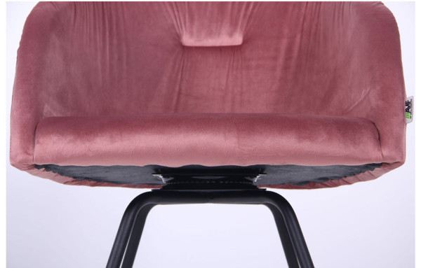 Крісло поворотне AMF Sacramento Чорний-велюр Рожевий антик-6